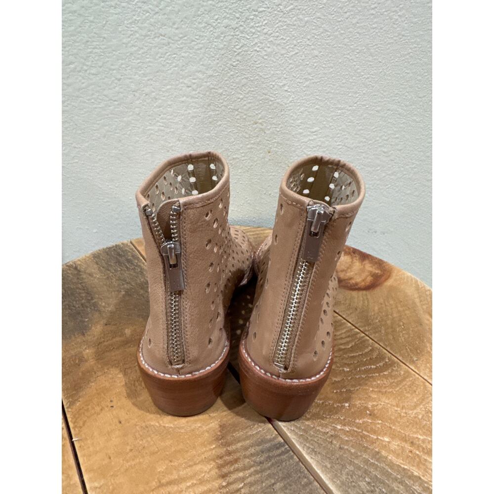 Loeffler Randall Ione Perforated Open Toe Booties size 8 tan/cream - Picture 4 of 8